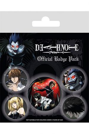 Death Note Ansteck-Buttons 5er-Pack Characters