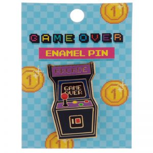 Emaille Anstecker - Sammelbarer Game Over Button - Arcade-Spiel Konsole