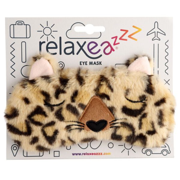 Schlafmaske - Plüsch Leopard Augenmaske