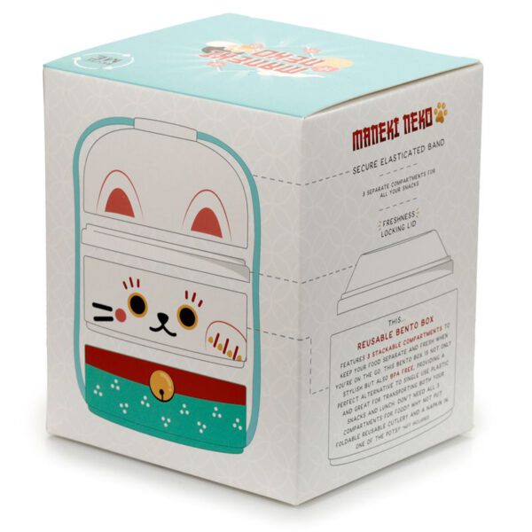 Maneki Neko Glückskatze Bento-Box Lunchbox mit 3 Fächern
