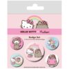 Pusheen & Hello Kitty Badge Pack 5er-Pack